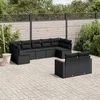 Image de Salon de jardin modulable Vidaxl resine tressee noir 9 pieces x 65.5 x 69 9 personnes