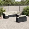 Image de vidaXL Salon de Jardin avec Coussins 9 pcs, Canapés de Terrasse, Ensemble de Meubles de Patio, Mobilier d'Extérieur, Noir 3219406