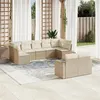 Image de Salon de jardin modulable VIDAXL rotin beige 9 pieces x 65.5 x 69 9 personnes