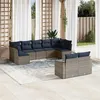 Image de vidaXL Salon de Jardin avec Coussins 9 pcs, Canapés de Patio, Ensemble de Meubles, Mobilier de Terrasse Exterieur, Gris 3219411