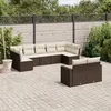 Image de Salon de jardin modulable Vidaxl resine tressee marron 9 pieces x 65.5 x 69 9 personnes