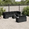 Image de vidaXL Salon de Jardin avec Coussins 10 pcs, Canapés de Terrasse, Ensemble de Meubles de Patio, Mobilier d'Extérieur, Noir 3219415