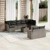 Image de Salon de jardin modulable VIDAXL rotin gris 10 pieces x 65.5 x 69