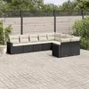 Image de vidaXL Salon de Jardin avec Coussins 9 pcs, Canapés de Terrasse, Ensemble de Meubles de Patio, Mobilier d'Extérieur, Noir 3219426