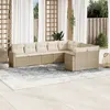 Image de Salon de jardin modulable Vidaxl resine tressee beige 9 pieces x 65.5 x 69 9 personnes