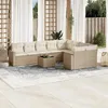 Image de Salon de jardin modulable VIDAXL rotin beige 10 pieces x 65.5 x 69