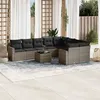 Image de vidaXL Salon de Jardin avec Coussins 10 pcs, Canapés de Terrasse, Ensemble de Meubles de Patio, Mobilier d'Extérieur, Gris 3219440