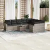 Image de vidaXL Salon de Jardin avec Coussins 10 pcs, Canapés de Patio, Ensemble de Meubles, Mobilier de Terrasse Exterieur, Gris 3219442