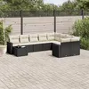Image de vidaXL Salon de Jardin avec Coussins 10 pcs, Canapés de Terrasse, Ensemble de Meubles de Patio, Mobilier d'Extérieur, Noir 3219446
