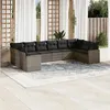 Image de Salon de jardin modulable VIDAXL resine tressee gris 10 pieces x 65.5 x 69 10 personnes