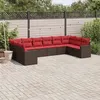 Image de vidaXL Salon de Jardin avec Coussins 10 pcs, Canapés de Patio, Ensemble de Meubles, Mobilier de Terrasse Exterieur, Marron 3219464