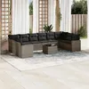 Image de Salon de jardin modulable Vidaxl rotin gris 11 pieces x 65.5 x 69