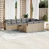 Image de vidaXL Salon de Jardin avec Coussins 11 pcs, Canapés de Terrasse, Ensemble de Meubles de Patio, Mobilier d'Extérieur, Beige 3219489