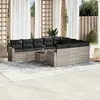 Image de vidaXL Salon de Jardin avec Coussins 11 pcs, Canapés de Patio, Ensemble de Meubles, Mobilier de Terrasse Exterieur, Gris 3219492
