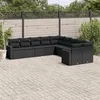 Image de vidaXL Salon de Jardin avec Coussins 10 pcs, Canapés de Terrasse, Ensemble de Meubles de Patio, Mobilier d'Extérieur, Noir 3219495