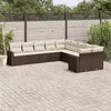 Image de vidaXL Salon de Jardin avec Coussins 10 pcs, Canapés de Patio, Ensemble de Meubles, Mobilier de Terrasse Exterieur, Marron 3219503