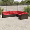 Image de vidaXL Salon de Jardin avec Coussins 10 pcs, Canapés de Patio, Ensemble de Meubles, Mobilier de Terrasse Exterieur, Marron 3219504