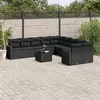 Image de vidaXL Salon de Jardin avec Coussins 11 pcs, Canapés de Terrasse, Ensemble de Meubles de Patio, Mobilier d'Extérieur, Noir 3219505