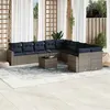 Image de vidaXL Salon de Jardin avec Coussins 11 pcs, Canapés de Patio, Ensemble de Meubles, Mobilier de Terrasse Exterieur, Gris 3219511