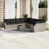 Image de vidaXL Salon de Jardin avec Coussins 11 pcs, Canapés de Patio, Ensemble de Meubles, Mobilier de Terrasse Exterieur, Gris 3219512