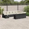 Image de Salon de jardin modulable Vidaxl rotin noir 11 pieces x 65.5 x 69 10 personnes