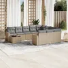 Image de Vidaxl Salon de jardin modulaire 11 pièces bois massif beige - Table fixe 62 x 62 x 69 cm - 2 personnes
