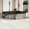 Image de vidaXL Salon de Jardin avec Coussins 11 pcs, Canapés de Terrasse, Ensemble de Meubles de Patio, Mobilier d'Extérieur, Gris 3219522