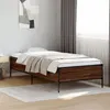 Image de vidaXL Bedframe bewerkt hout en metaal bruin eikenkleurig 100x200 cm844965