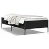 Image de vidaXL Cadre de lit noir 75x190 cm bois d'ingénierie et métal, lit, lit d’invités, lit simple, meuble de chambre à coucher, 844991