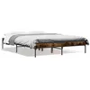 Image de vidaXL Bedframe bewerkt hout metaal gerookt eikenkleurig 135x190 cm845043