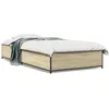 Image de vidaXL Bedframe bewerkt hout en metaal sonoma eikenkleurig 75x190 cm845122