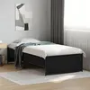 Image de vidaXL Cadre de lit noir 75x190 cm bois d'ingénierie et métal, meubles de chambre, sommier,, lit, lit simple 845251