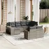 Image de vidaXL Salon de Jardin avec Coussins 10 pcs, Canapés avec Dossier, Ensemble de Meubles, Mobilier de Terrasse Patio, Gris 3228902