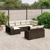 Image de Salon de jardin modulable VIDAXL resine tressee marron 10 pieces x 65.5 x 69 8 personnes