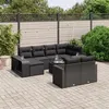 Image de Salon de jardin modulable Vidaxl resine tressee noir 11 pieces x 65.5 x 69 8 personnes