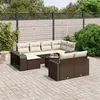 Image de Salon de jardin modulable Vidaxl rotin marron 11 pieces x 65.5 x 69 8 personnes