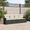 Image de vidaXL Salon de Jardin avec Coussins 4 pcs, Canapés de Terrasse, Ensemble de Meubles de Patio, Mobilier d'Extérieur, Noir 3225769