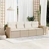 Image de Salon de jardin modulable Vidaxl resine tressee beige 4 pieces x 61.5 x 69 4 personnes