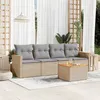 Image de Salon de jardin modulable vidaxl resine tressee beige 4 personnes 62 x 55 x 69 cm 5 pieces
