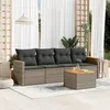 Image de Salon de jardin modulable Vidaxl resine tressee gris 5 pieces 62 x 55 x 69 4 personnes