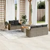 Image de Salon de jardin modulable Vidaxl 6 pieces resine tressee 5 personnes 62 x 55 x 69 cm gris
