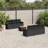 Image de Salon de jardin modulable Vidaxl 6 personnes resine tressee 7 pieces 55.0 x 62 x 69 cm noir
