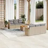 Image de Salon de jardin modulable vidaxl resine beige 7 pieces 62 x 55 x 69 cm 6 personnes