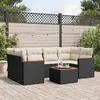 Image de vidaXL Salon de Jardin avec Coussins 7 pcs, Canapés de Terrasse, Ensemble de Meubles de Patio, Mobilier d'Extérieur, Noir 3225797