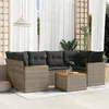 Image de vidaXL Salon de Jardin avec Coussins 7 pcs, Canapés de Terrasse, Ensemble de Meubles de Patio, Mobilier d'Extérieur, Gris 3225801