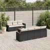 Image de Salon de jardin modulable Vidaxl noir 8 pieces resine tressee 62 x 55 x 69 cm 7 personnes