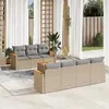 Image de Vidaxl Salon de jardin modulable - Lot de 8 pièces - Résine tressée beige - 7 personnes