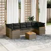 Image de vidaXL Salon de Jardin avec Coussins 8 pcs, Canapés de Terrasse, Ensemble de Meubles de Patio, Mobilier d'Extérieur, Gris 3225815