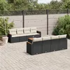 Image de vidaXL Salon de Jardin avec Coussins 9 pcs, Canapés de Terrasse, Ensemble de Meubles de Patio, Mobilier d'Extérieur, Noir 3225818