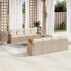 Image de Salon de jardin modulable Vidaxl rotin beige 9 pieces x 61.5 x 69 8 personnes